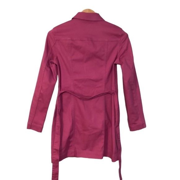 Susan Graver QVC Petite Stretch Denim Long Belted Jacket size XXS - Picture 8 of 8